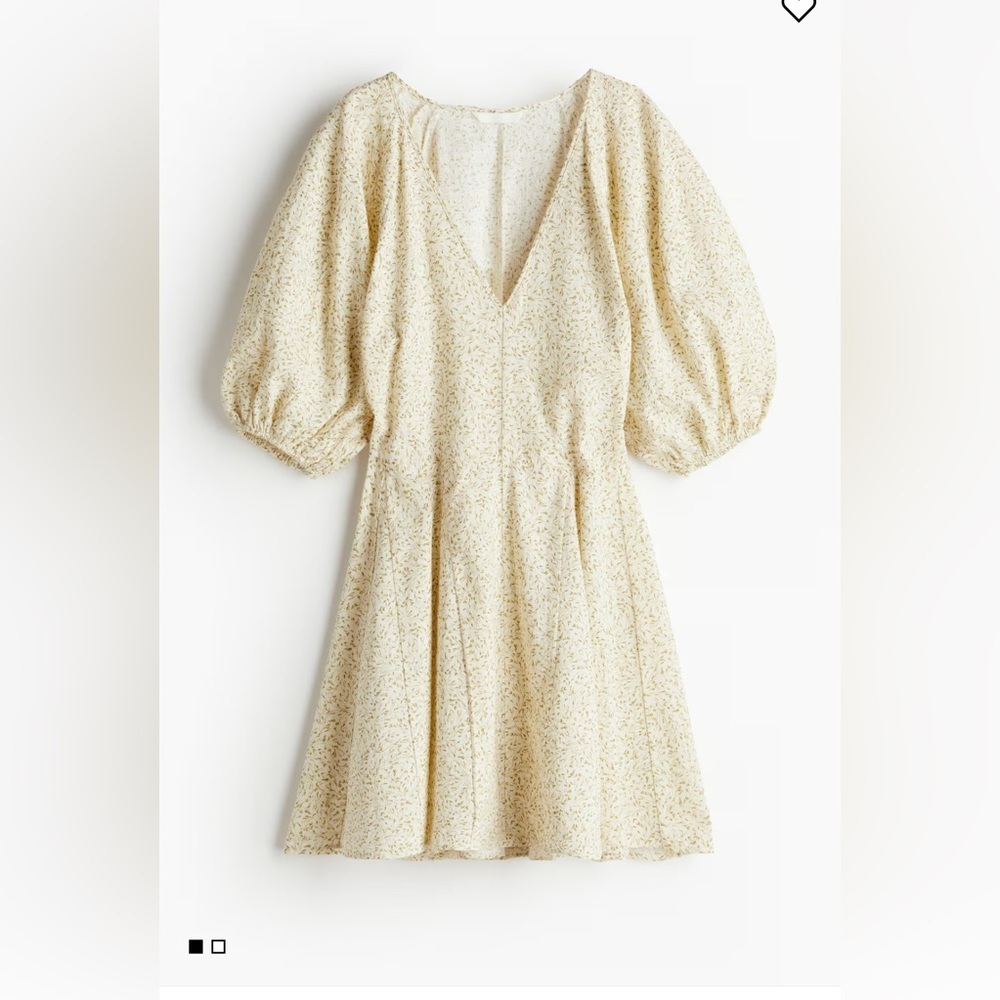H&M | Dresses | Hm Cream Floral Long Sleeve Dress